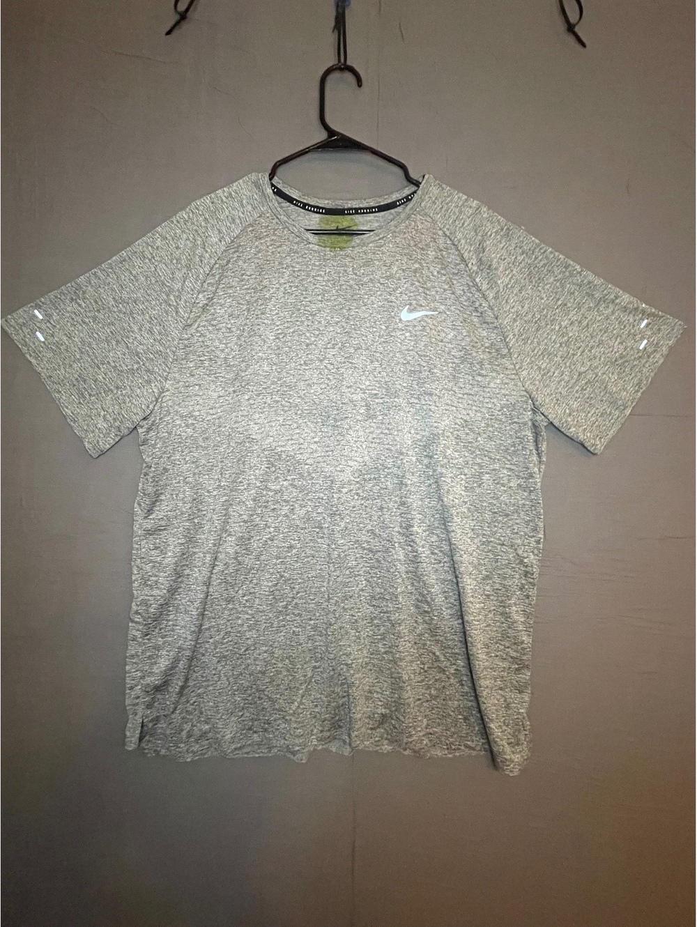 Nike Running Mens XL Dri-FIT ADV Stride Heather Grey Short Sleeve T-Shirt